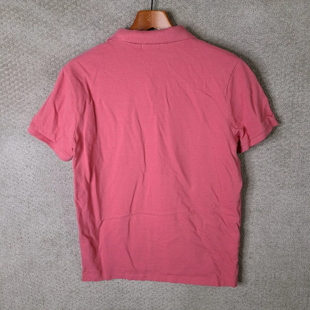 Polo Ralph Lauren Shirt Mens Large Pink Custom Slim Fit Cotton Short Sleeve